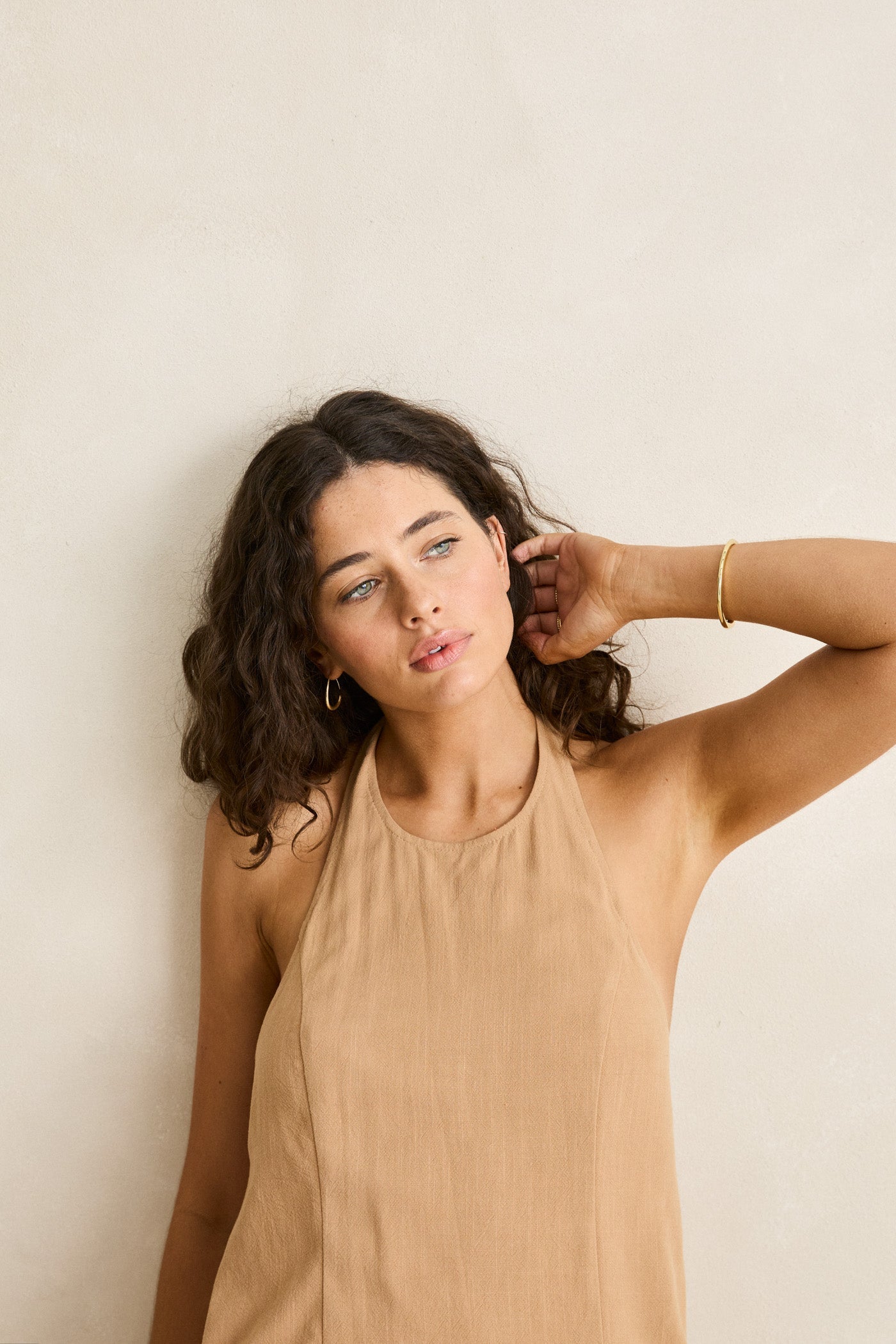 ☆WEEKEND☆入手困難☆お洒落Linen&Cotton Mini Dress/ARTE1234 Sunny Days Halter Linen Mini Dress Sand – Rhythm US