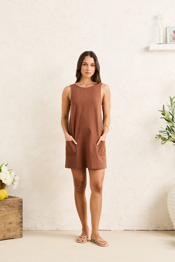 Hanalei Mini Dress Brown