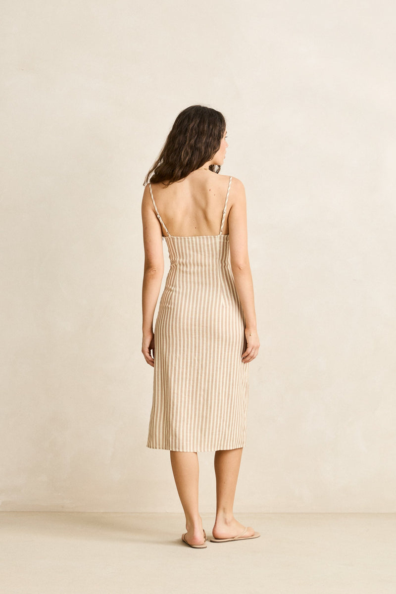 Penny Stripe Midi Dress Honeycomb