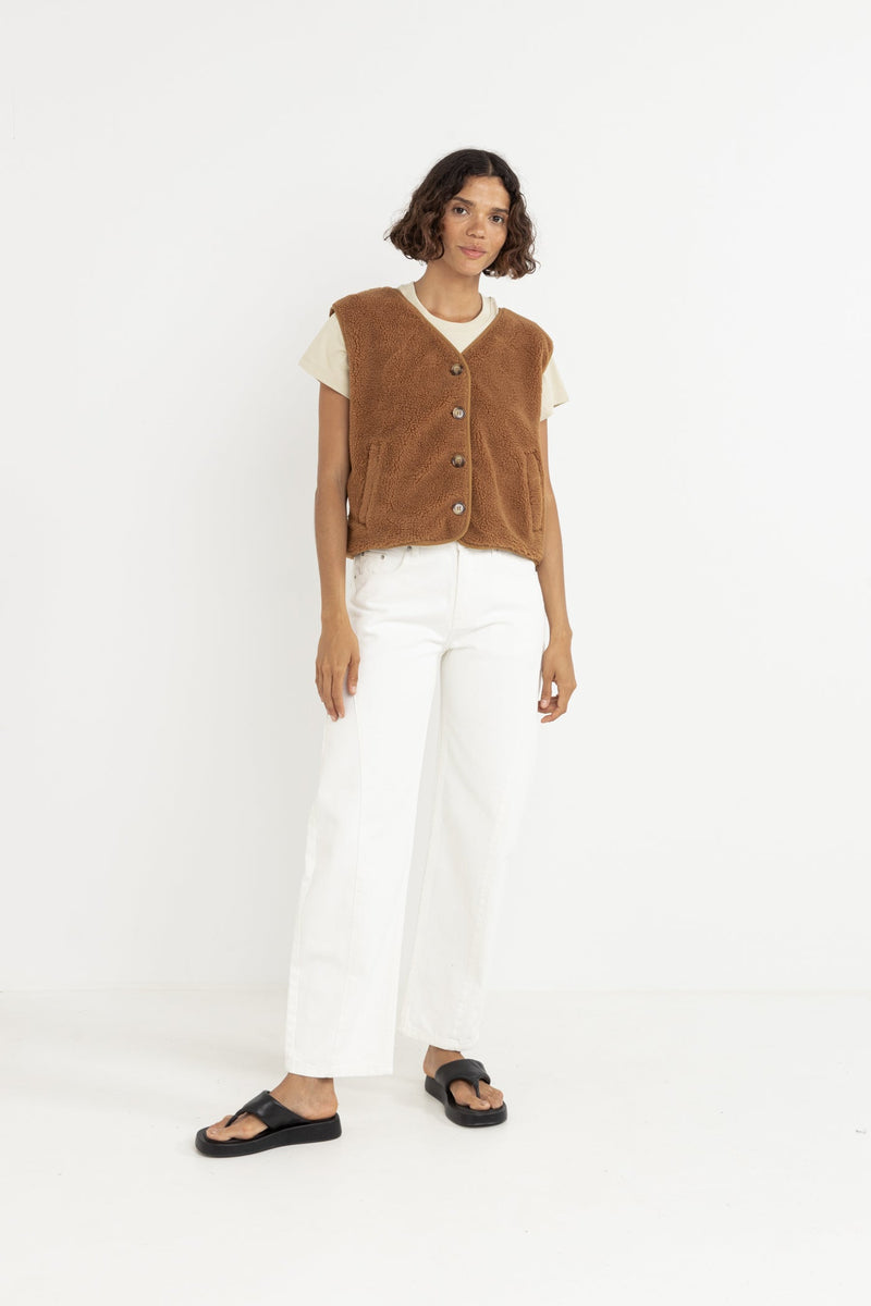 Ella Sherpa Vest Tobacco