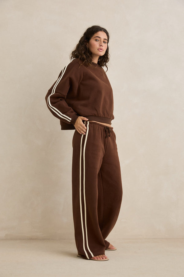 Contrast Trackpant Brown