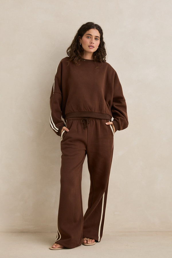 Contrast Sweatshirt Brown