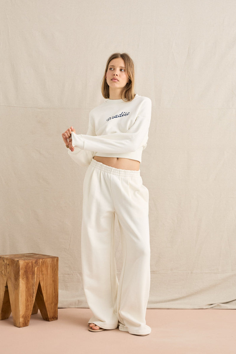 Pleated Trackpant Coconut