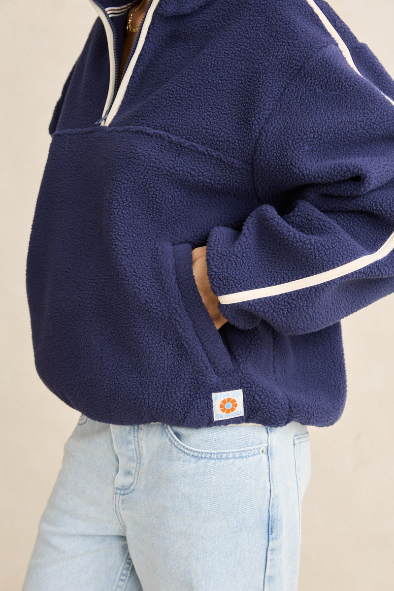 Camp Half Zip Sherpa Pullover Ocean – Rhythm US