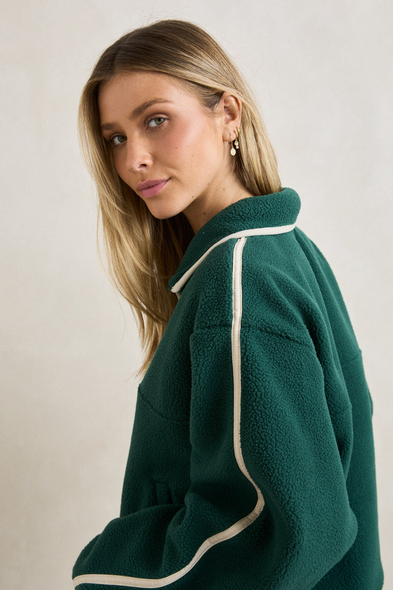Camp Half Zip Sherpa Pullover Pine – Rhythm US