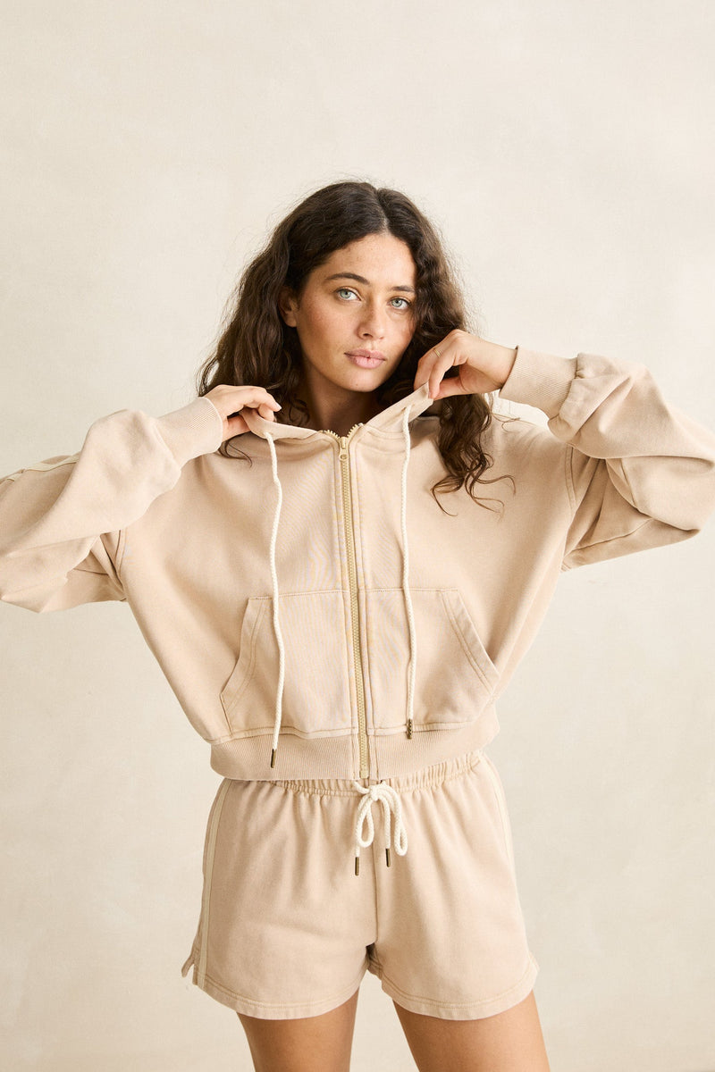 Sunwash Terry Full Zip Hoody Natural