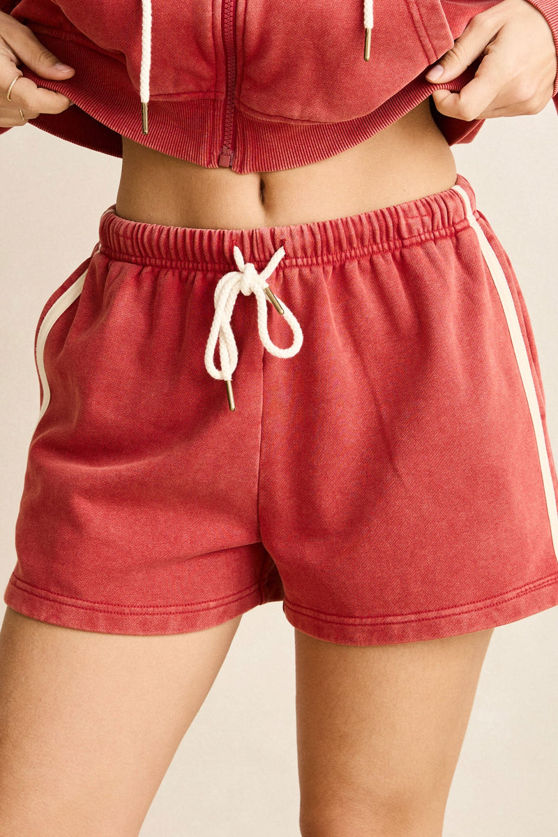 Sun Wash Terry Short Washed Red