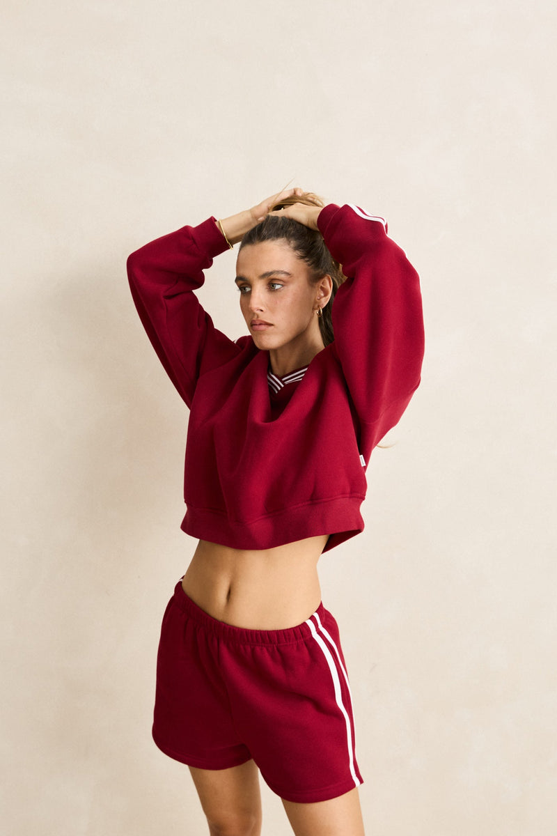 Sloan V-Neck Sweater  Red