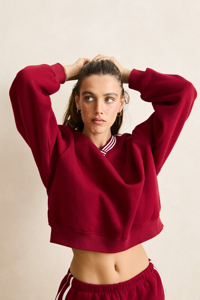 Sloan V-Neck Sweater  Red