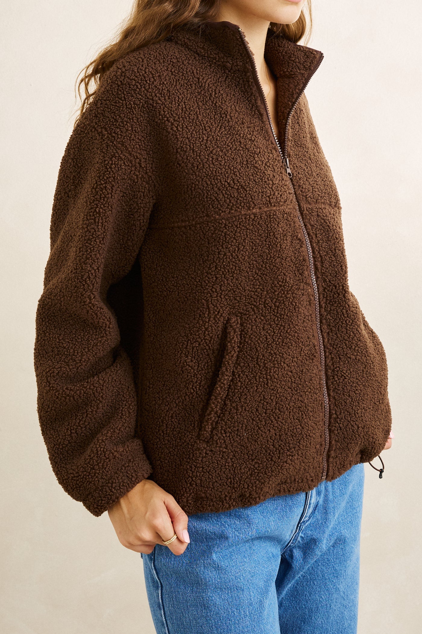 Zip Through Sherpa Fleece Chocolate – Rhythm US