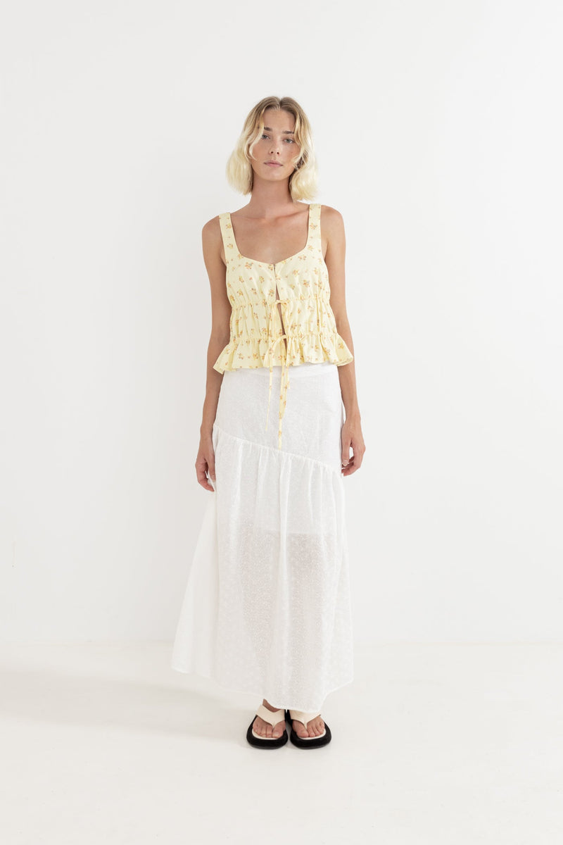 Dahlia Tie Front Top Lemon