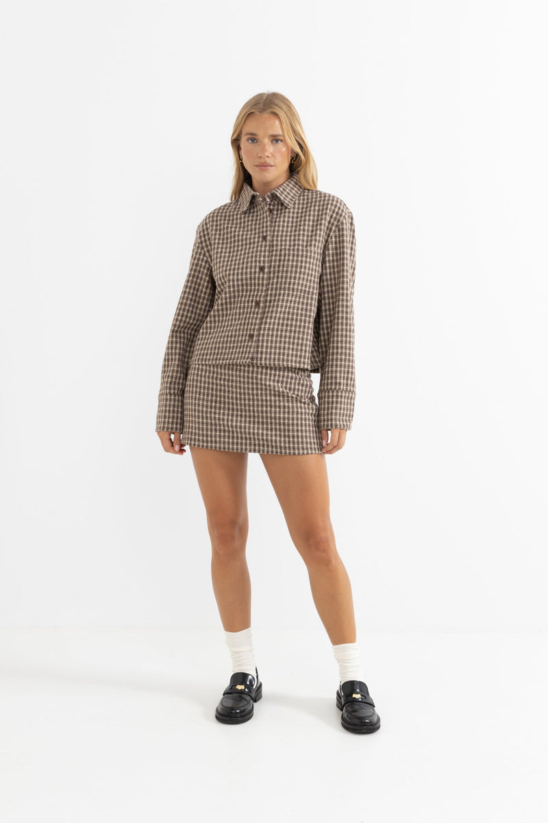 Isolde Check Shirt Beige