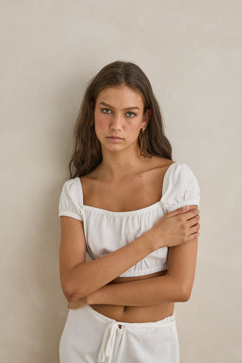 Ravello Cap Sleeve Linen Top