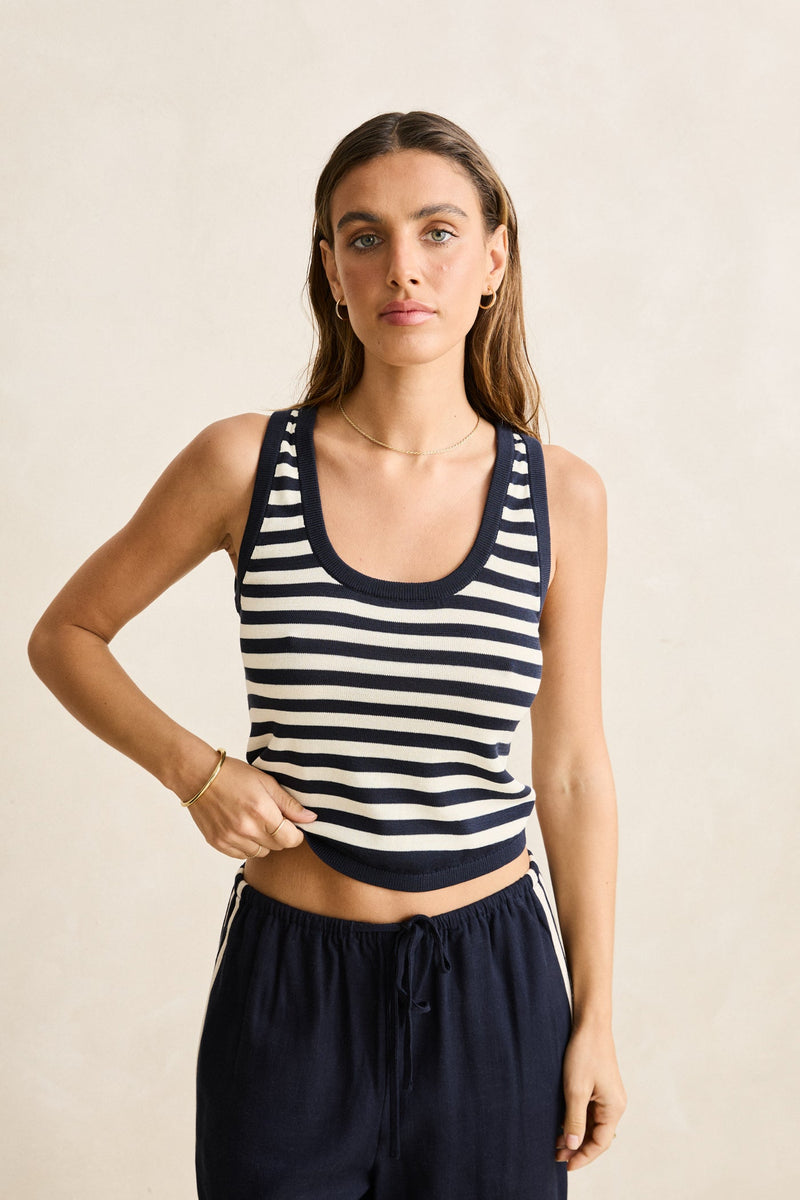 Daybreak Stripe Knit Tank Ocean
