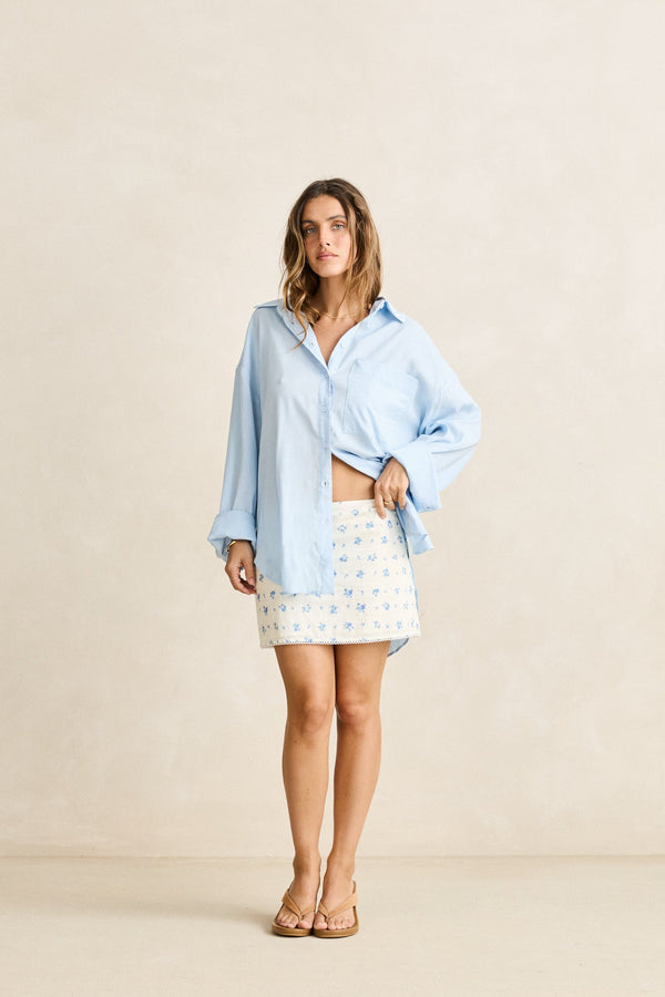 Pia Oversized Shirt  Blue