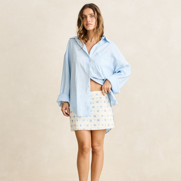 Pia Oversized Shirt Blue – Rhythm US