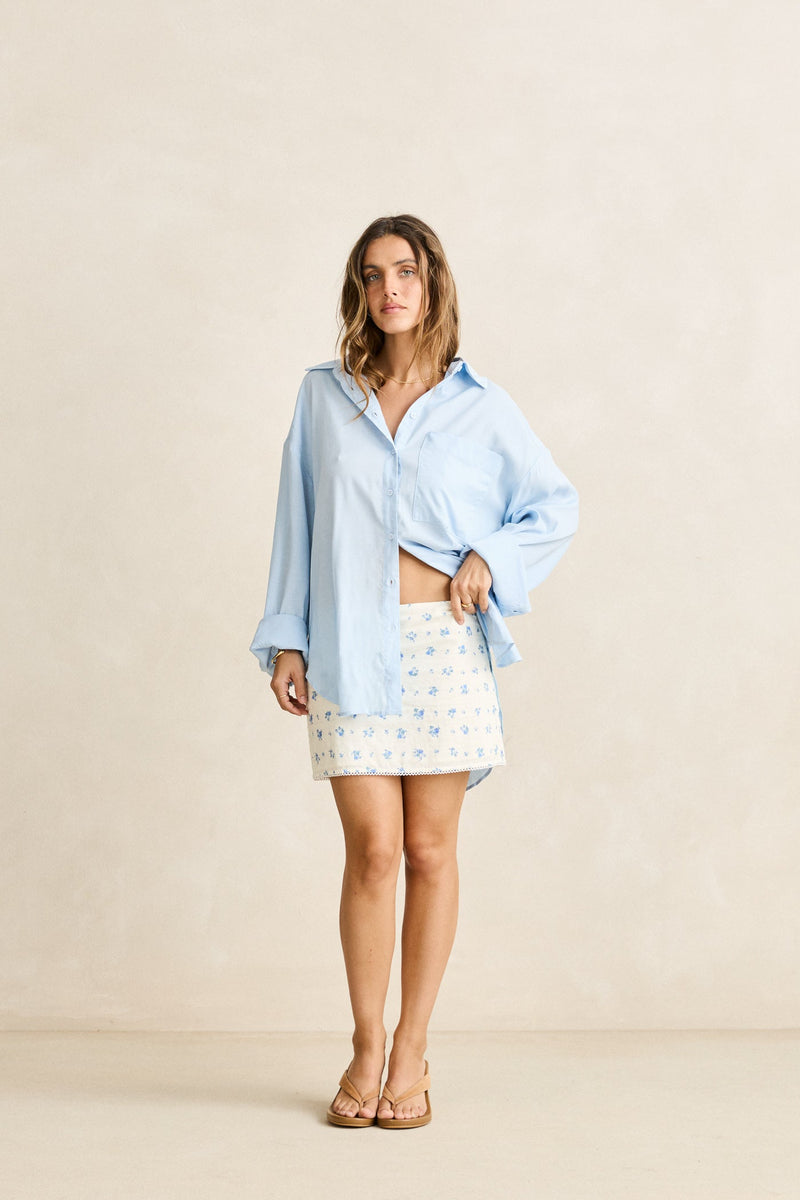 Pia Oversized Shirt  Blue