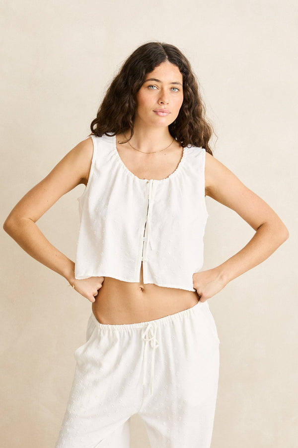 Leni Vest Top White