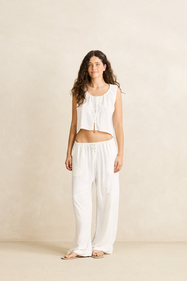 Leni Vest Top White