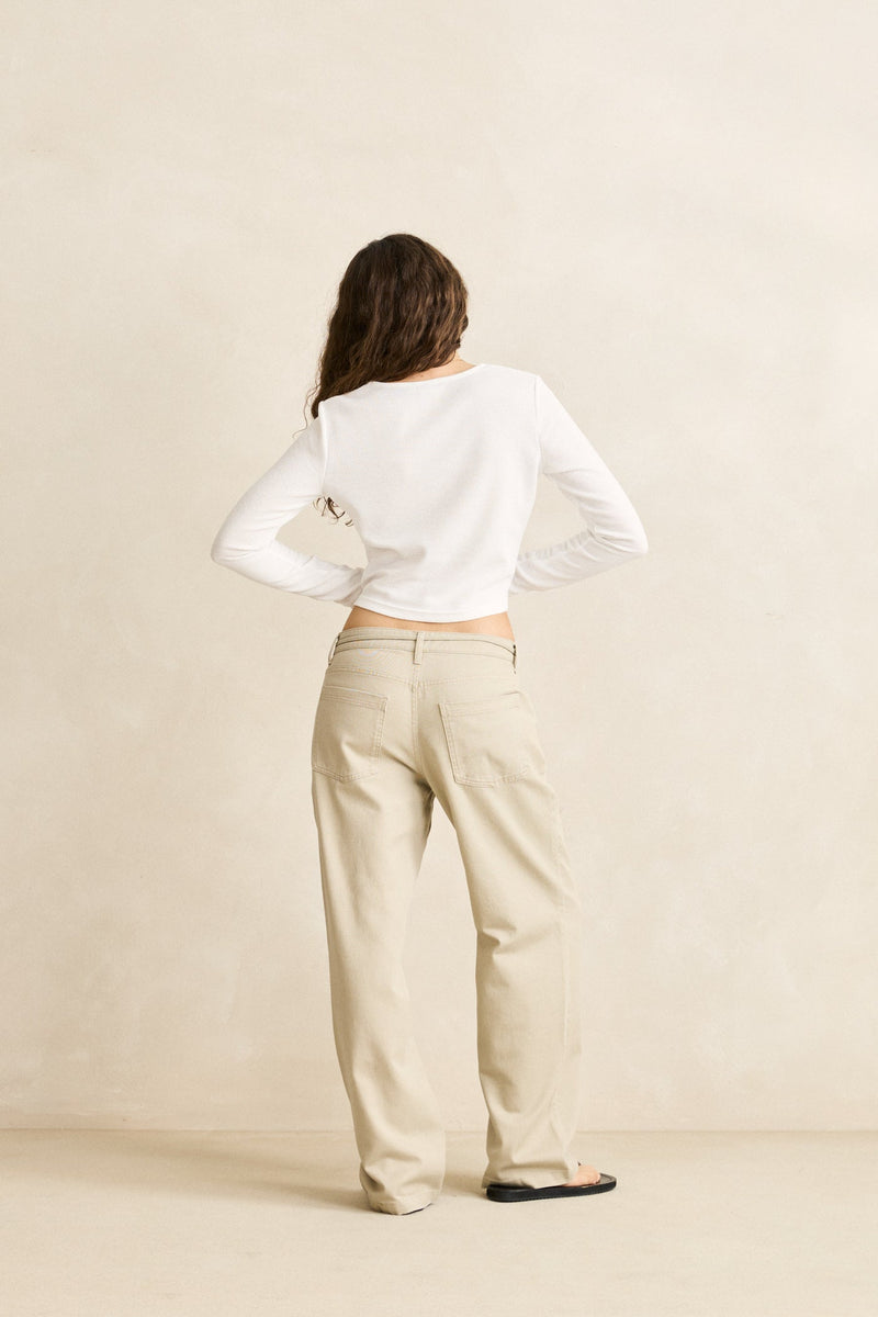 Waffle Long Sleeve  White