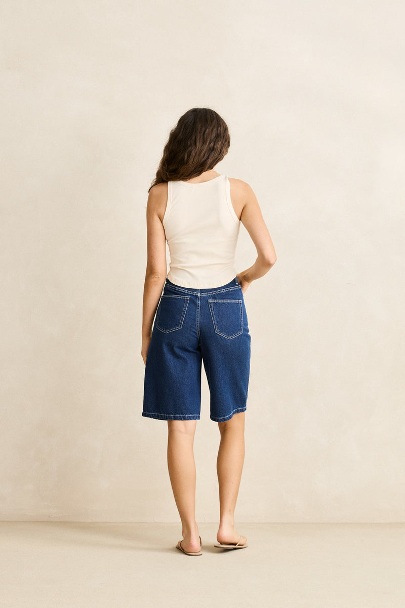 Essential Rib Singlet Natural