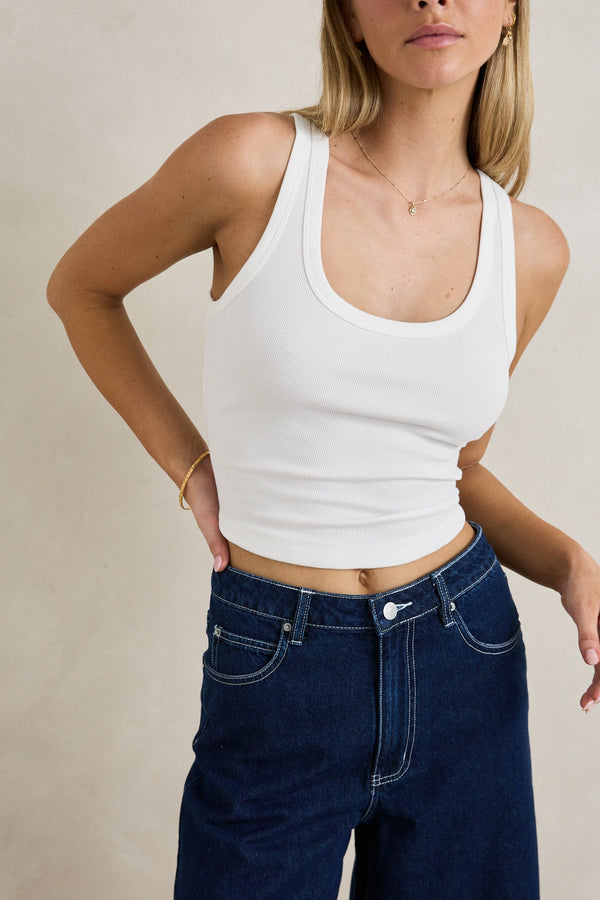 Essential Rib Tank White