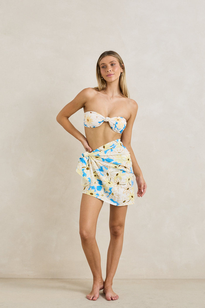 Goldie Floral Scarf  Blue