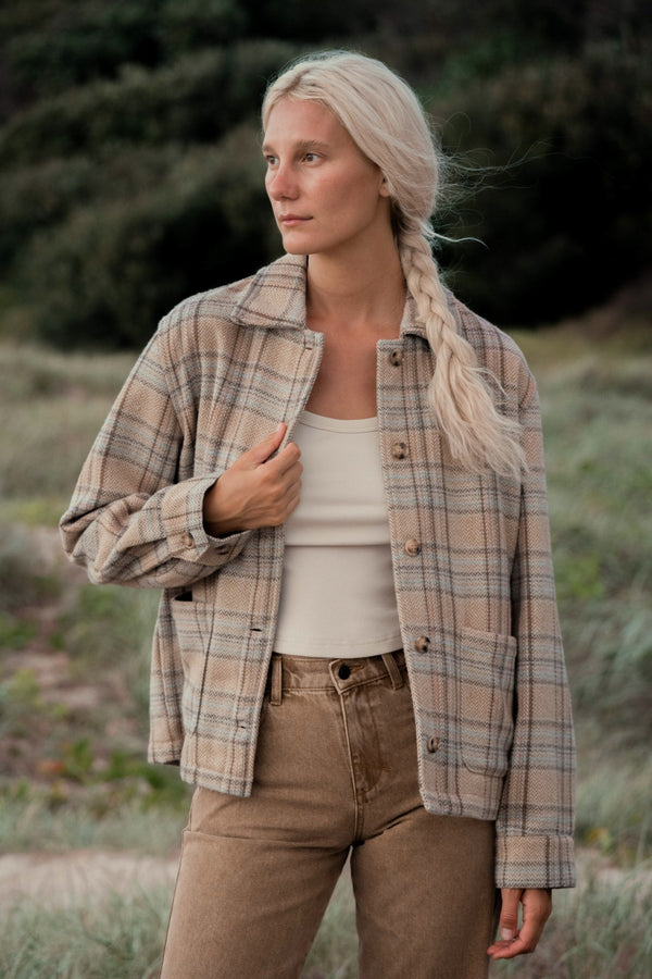 Jenna Check Jacket Desert