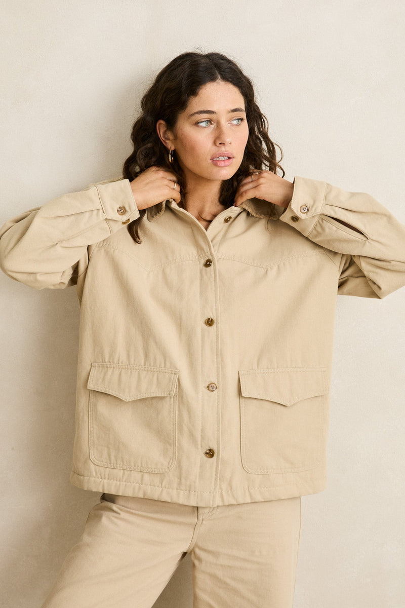 ジャケット MOORER Woman Jacket Sand DANIELLETHC U0080 BGSD Women Lyla Lambskin Leather Jacket – Luxury Lane