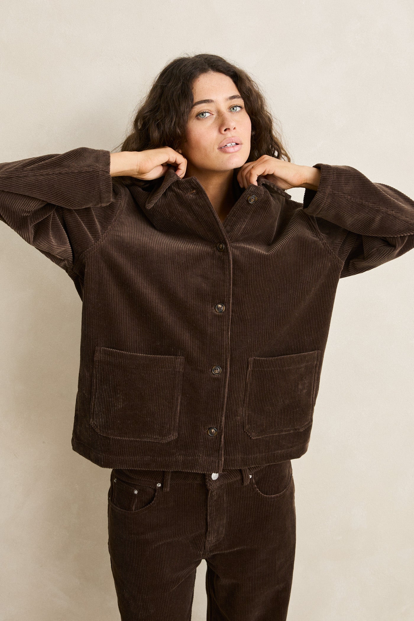 Luca Cord Shacket Chocolate – Rhythm US