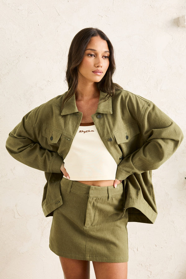Essential Oversized Jacket Olive