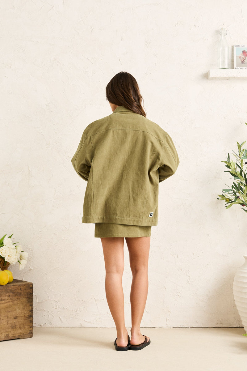 Essential Oversized Jacket Olive