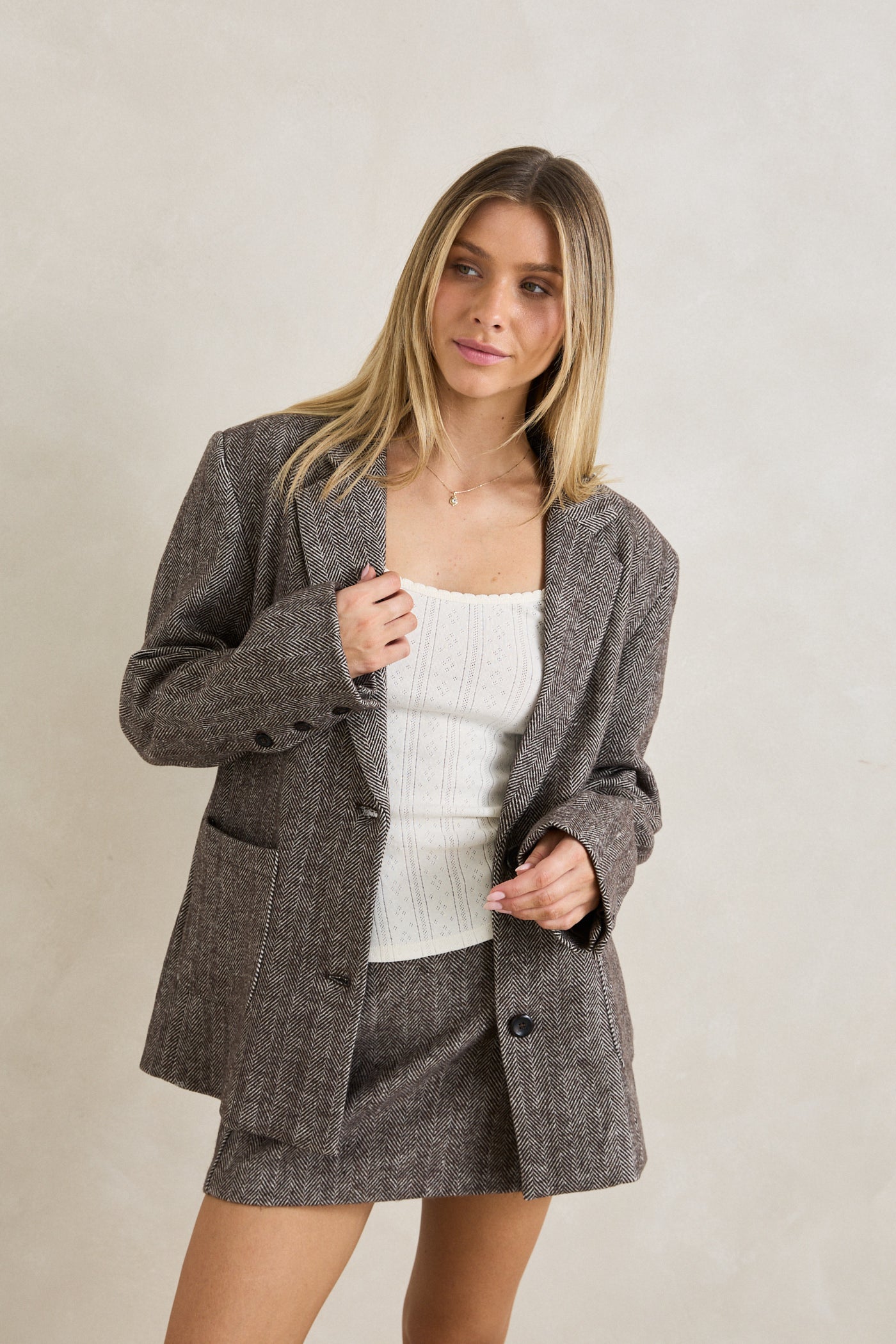 Herringbone Blazer Cafe – Rhythm US