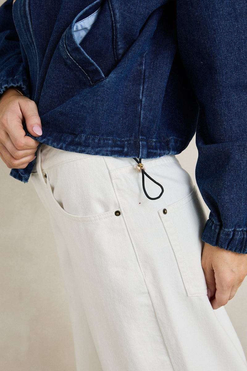 Juna Denim Funnel Jacket Dark Blue Wash