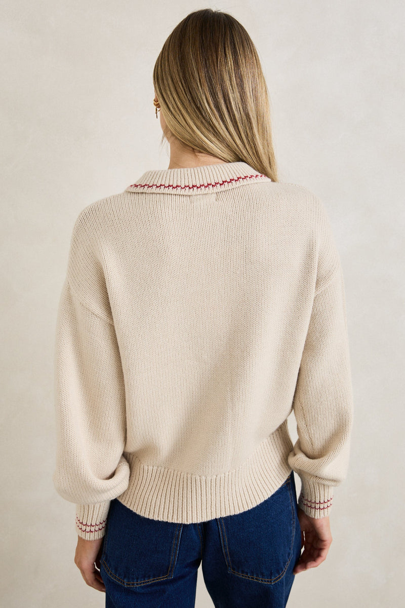 Frankie Dual Zip Cardigan Natural – Rhythm US