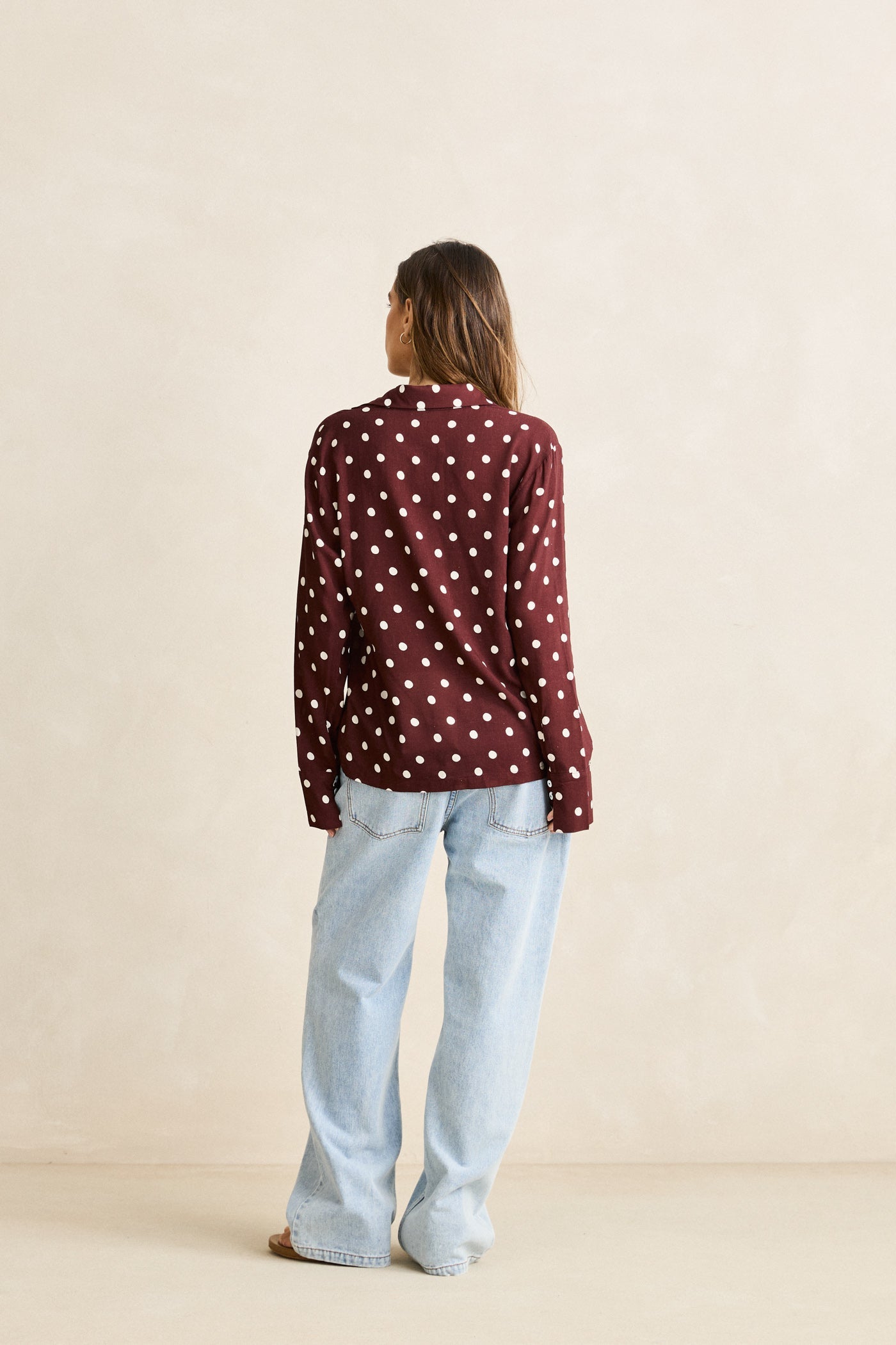 Polka Dot Tie Front Shirt Cafe – Rhythm US