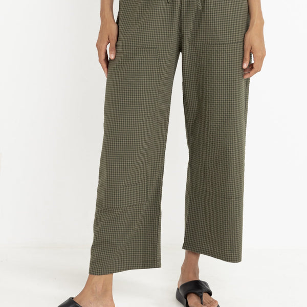 Louise Check Drawstring Pant Olive – Rhythm US