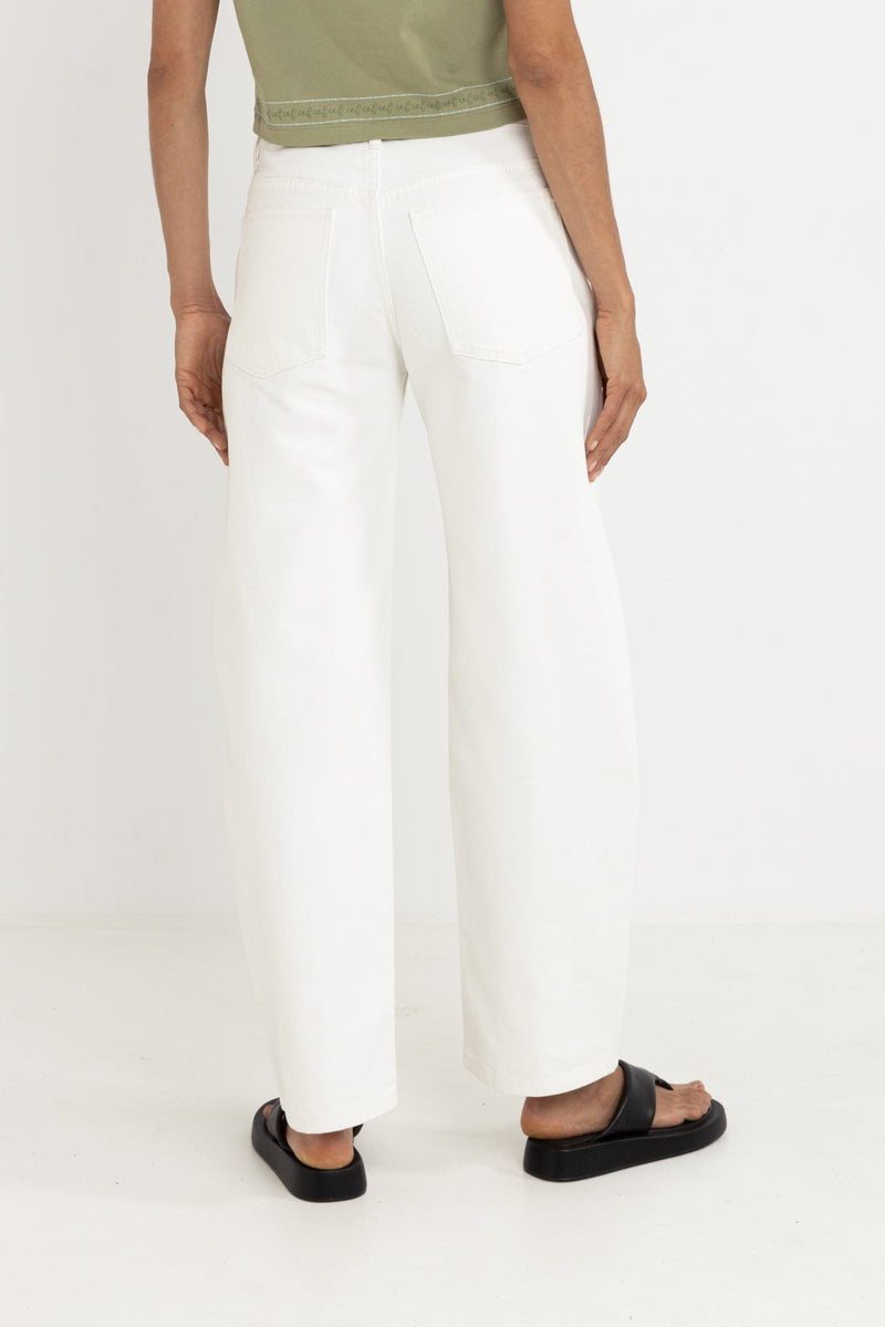 Low-Rise Barrel Denim Pant White