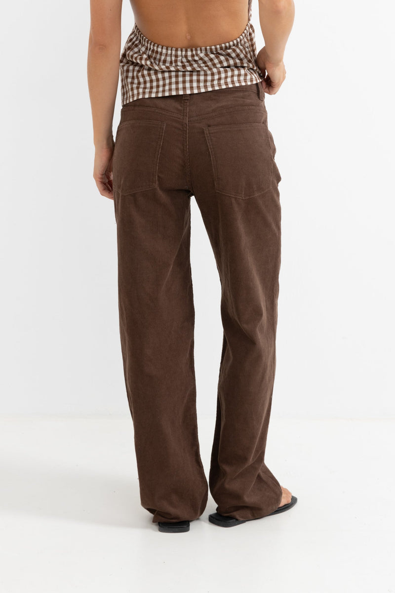 Echo Wide Leg Cord Pant Brown