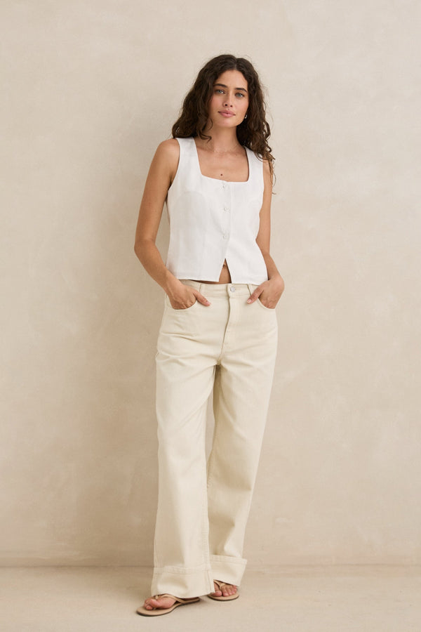 Jasper Turnback Pant White