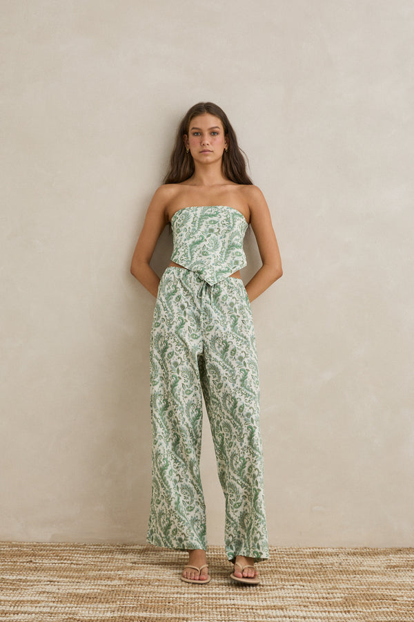 Mila Paisley Drawstring Pant
