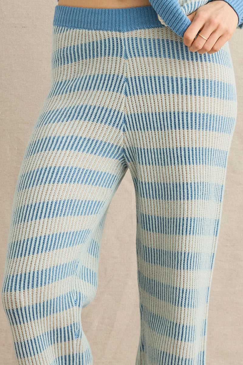 Estelle Striped Knit Pant Ocean