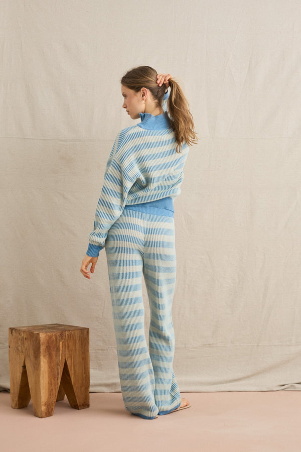 Estelle Striped Knit Pant Ocean