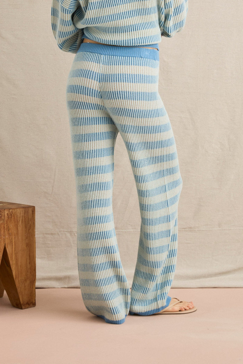 Estelle Striped Knit Pant Ocean