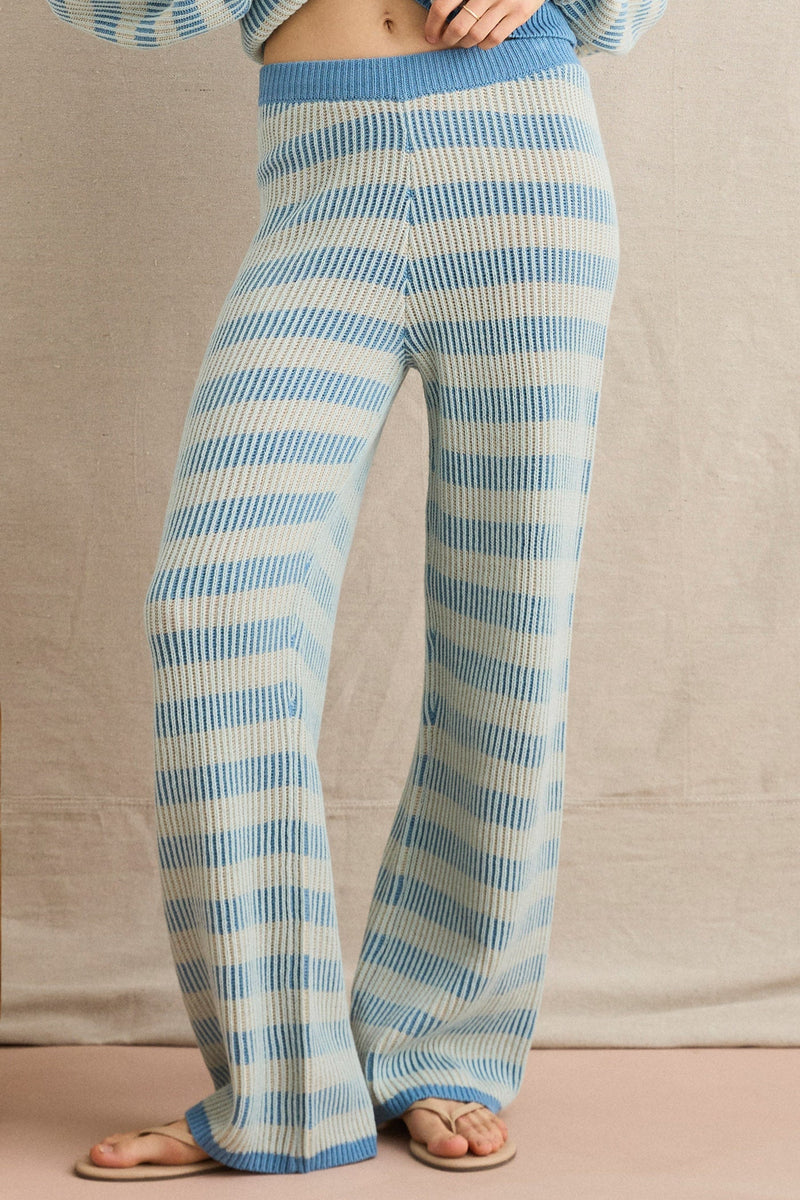 Estelle Striped Knit Pant Ocean