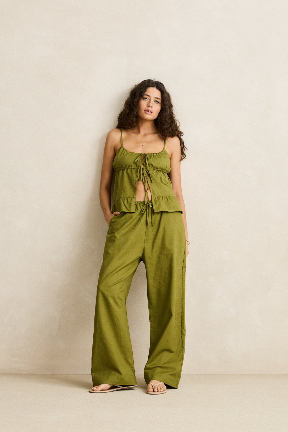 パンツ ARGUE/LINEN ESSENTIALRHYTHM MELLOW PANTS Splendid x @Cellajaneblog Poplin Wide Leg Pant | Splendid