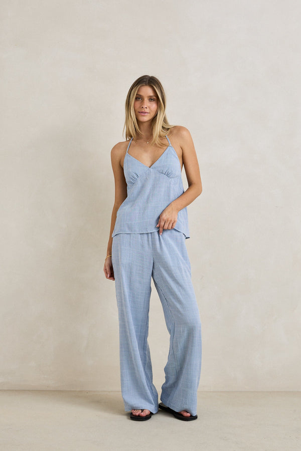 Marisol Pant  Blue Check