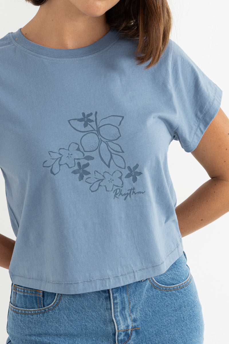 Floral Blooms Tee Slate