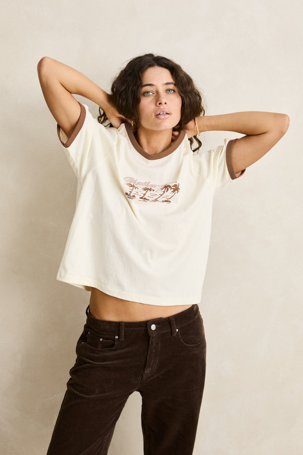 Palma Printed Tee Brown