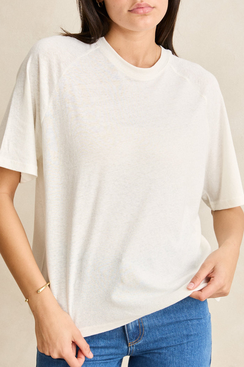 Essential Linen Ss T-Shirt Natural